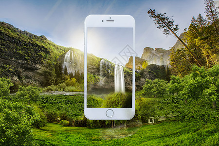 塞里雅兰瀑布手机里的风景设计图片