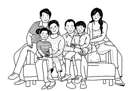 简笔画一家人图片