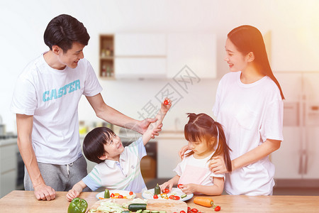 料理摆盘一家人做饭设计图片