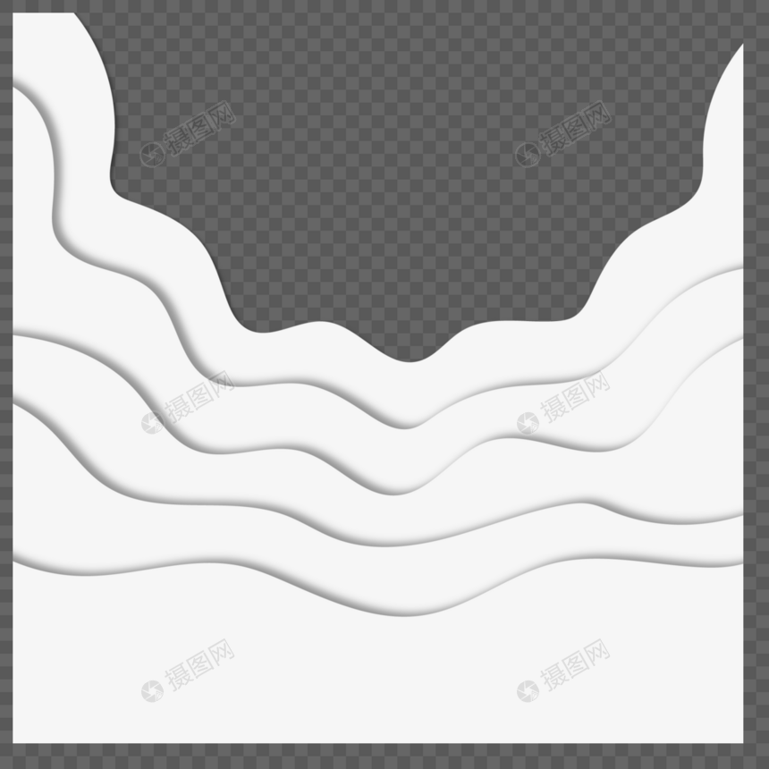 抽象剪纸风波浪矢量图片