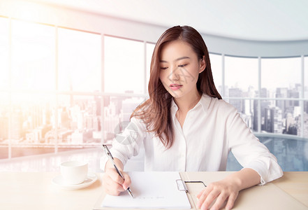 做笔记女孩商务女白领设计图片