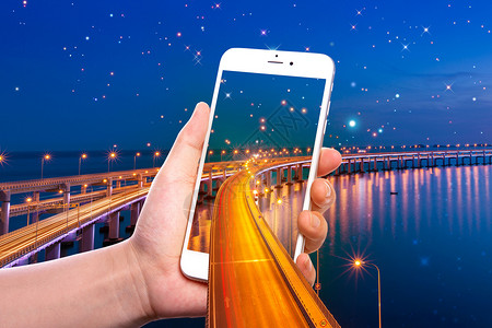 伦敦千禧桥夜景手机里的城市设计图片