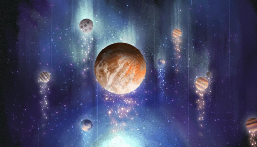 太阳系八大行星陨落gif高清图片