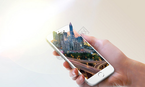 手机里的城市科幻高清图片素材