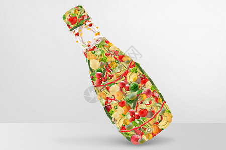 瓶塞创意水果蔬菜设计图片