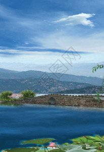 玻璃桥上的风景西湖断桥夏至h5动态背景素材高清图片