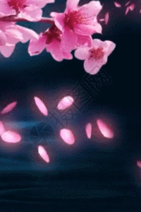 水墨江南水乡梅花扇子花瓣h5动态背景素材图片