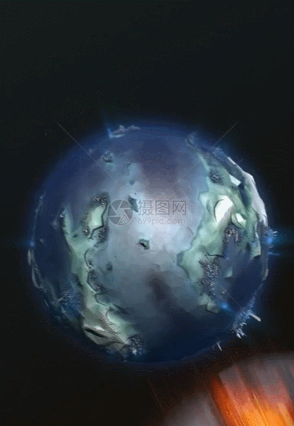 大气星球坠落h5动态背景素材图片