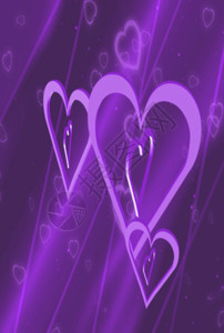 车辙印紫色三维爱心舞台h5动态背景素材高清图片