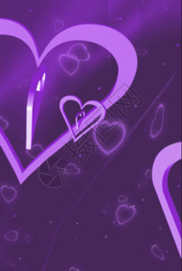 爱心粉金舞台紫色三维爱心舞台h5动态背景素材高清图片