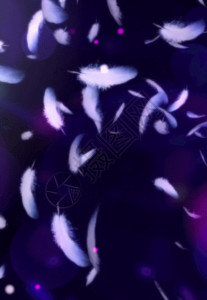 盛大开业吊旗羽毛紫色粒子背景高清图片