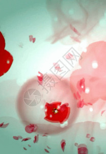 漂浮气球素材水墨梅花开中国风背景高清图片