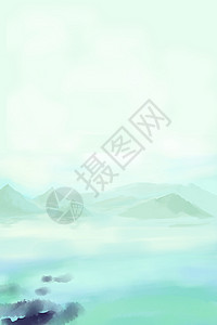 丹霞山上水墨风背景设计图片