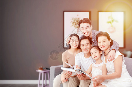 家庭的幸福温馨一家人设计图片