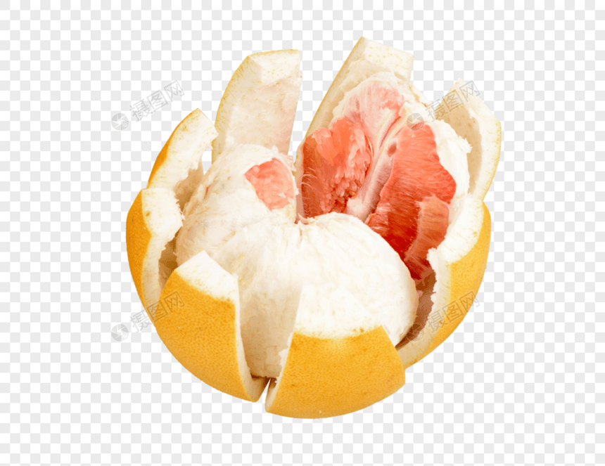 剥开的红色柚子图片