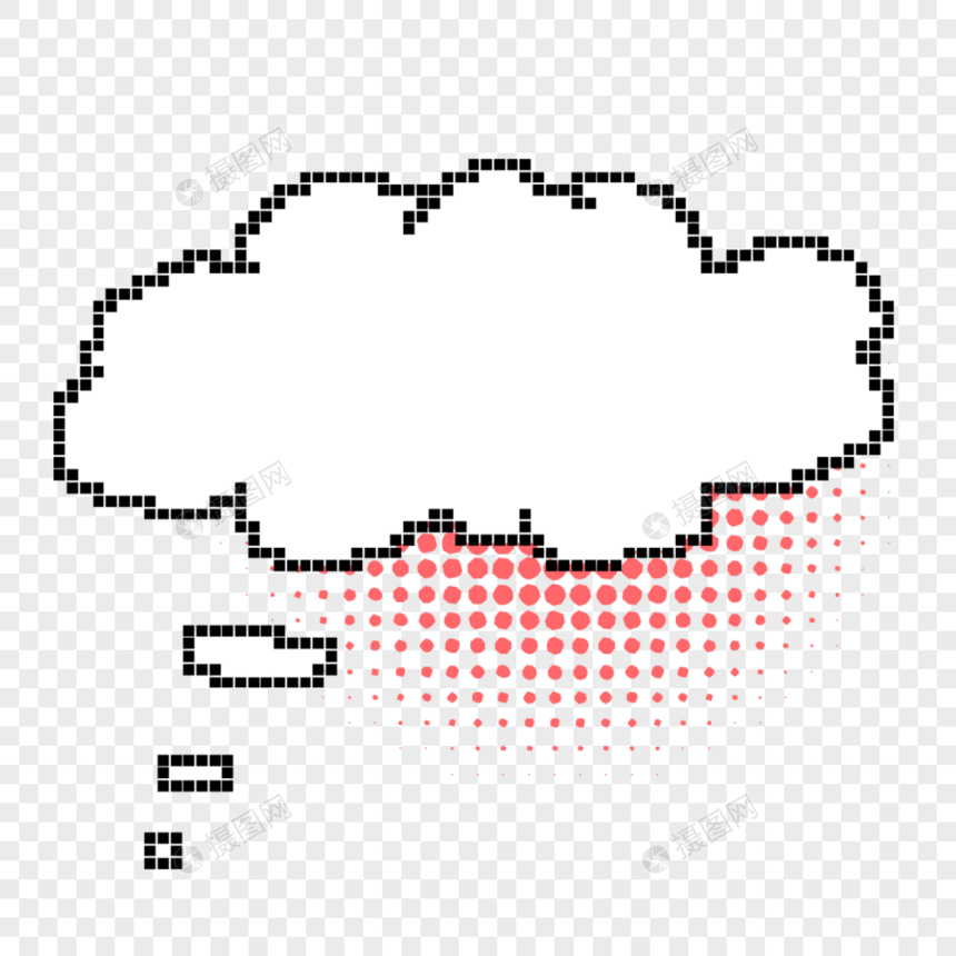 云形气泡框创意像素边框底纹图片