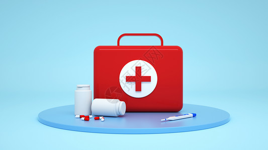 救援包医药箱和药品设计图片