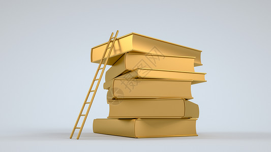 成功学生放梯子的书籍创意图设计图片