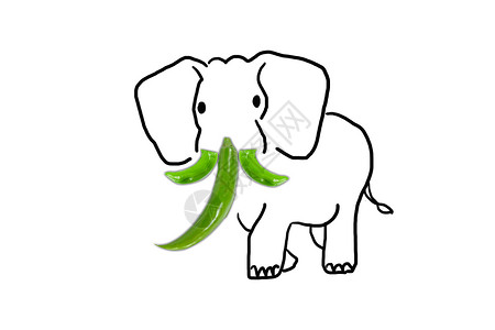 纯天然绿色辣椒创意趣味大象设计图片