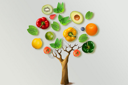 水果蔬菜创意创意水果树设计图片