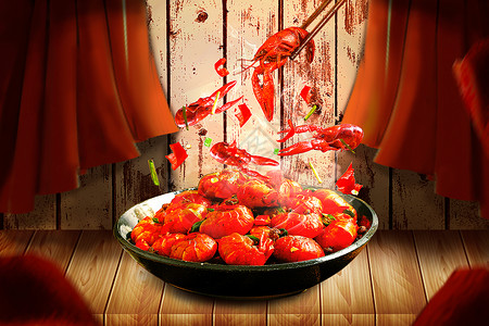 夏季美食龙虾麻辣小龙虾展示设计图片