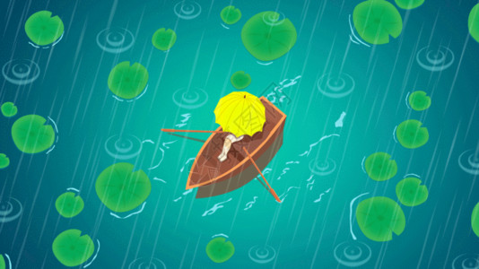 清新二十四节气谷雨插画gif图片素材