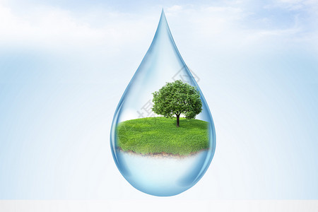 水与树创意环保背景设计图片