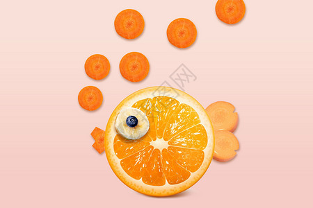 橘子金鱼背景图片