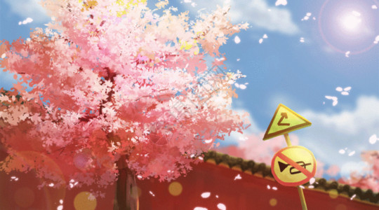 街道秋景樱花树gif高清图片