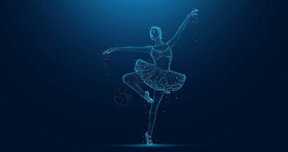 优雅舞蹈动作跳芭蕾舞的女孩设计图片