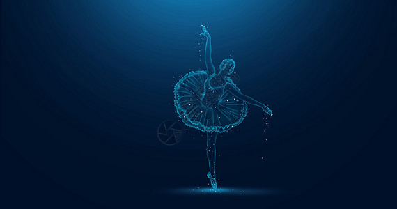 优雅舞蹈动作跳芭蕾舞的女孩设计图片
