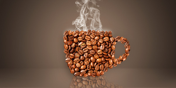 创意咖啡豆背景图片