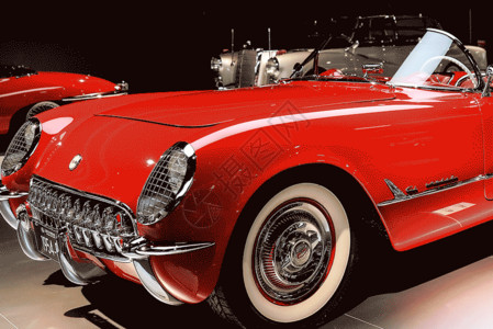 汽车展示模型车展上的复古汽车gif高清图片