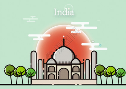 印度德里地标印度泰姬陵GIF高清图片