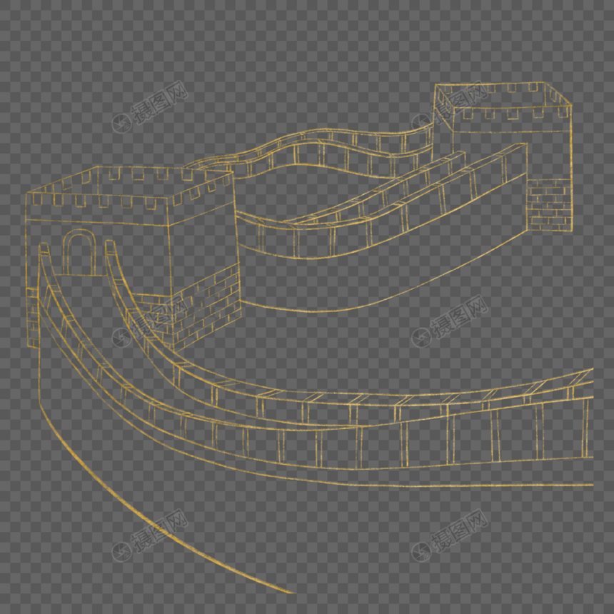 线描城墙图片