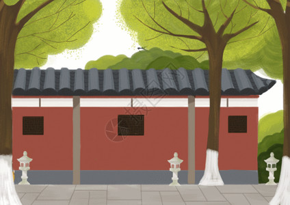 禅茶室夏日禅院佛系背景图gif高清图片