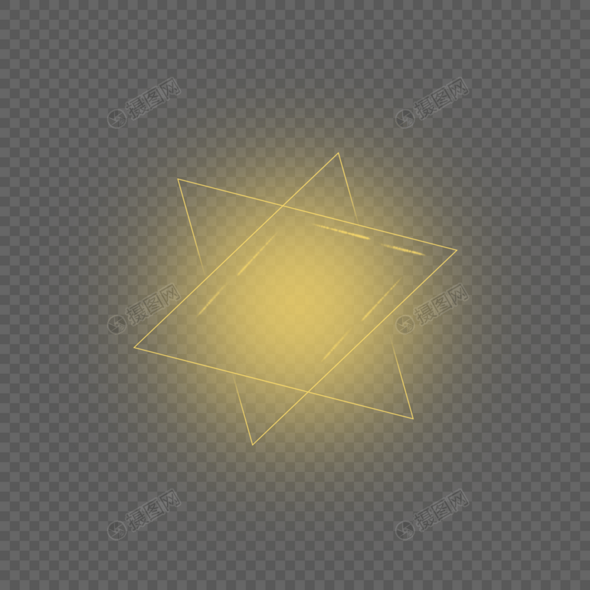 黄色六角形光效图片