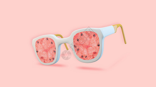 可爱西瓜创意水果眼镜设计图片