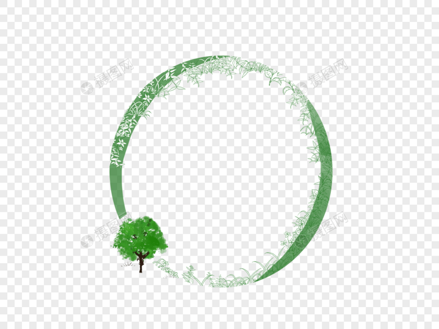 绿色自然树木边框图片