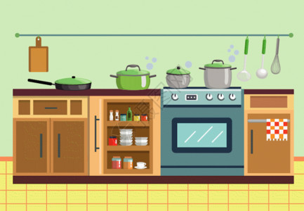 波西米亚家居厨房生活GIF高清图片