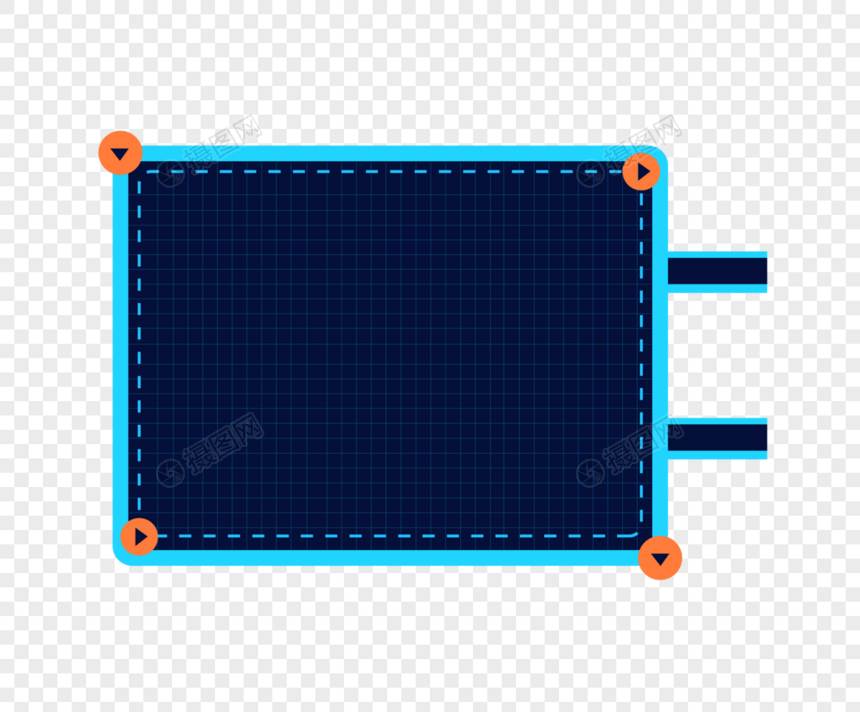 科技感蓝橙撞色大气标题框图片