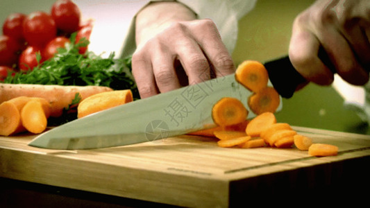 厨师沙拉切胡萝卜GIF高清图片