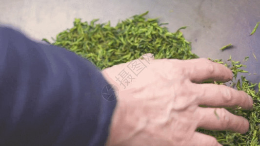 一杯绿茶茶叶制作GIF高清图片