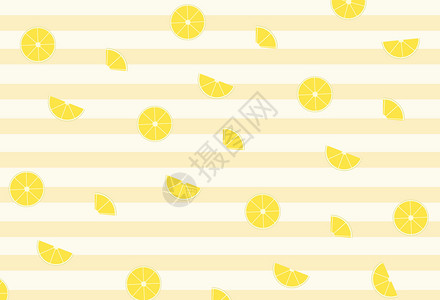 水果花纹柠檬背景插画