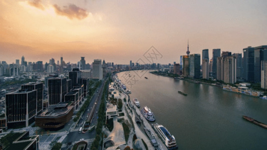 上海城市天际线城市夜景延时视频GIF高清图片