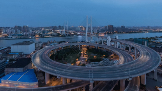 上海南北高架外滩城市夜景延时GIF高清图片