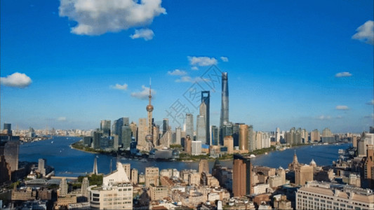 上海外滩日出上海东方明珠城市延时GIF高清图片