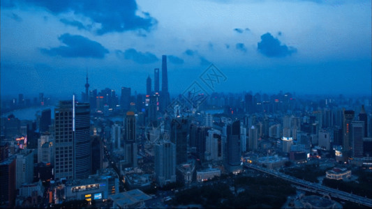 东方明珠毛笔字上海城市延时拍摄GIF高清图片