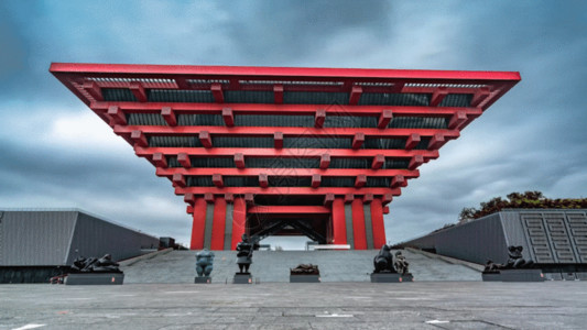 神社绳索上海城市建筑GIF高清图片