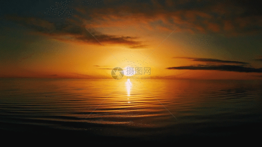 夕阳青海湖GIF图片